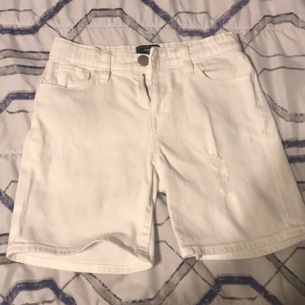 White jean shorts